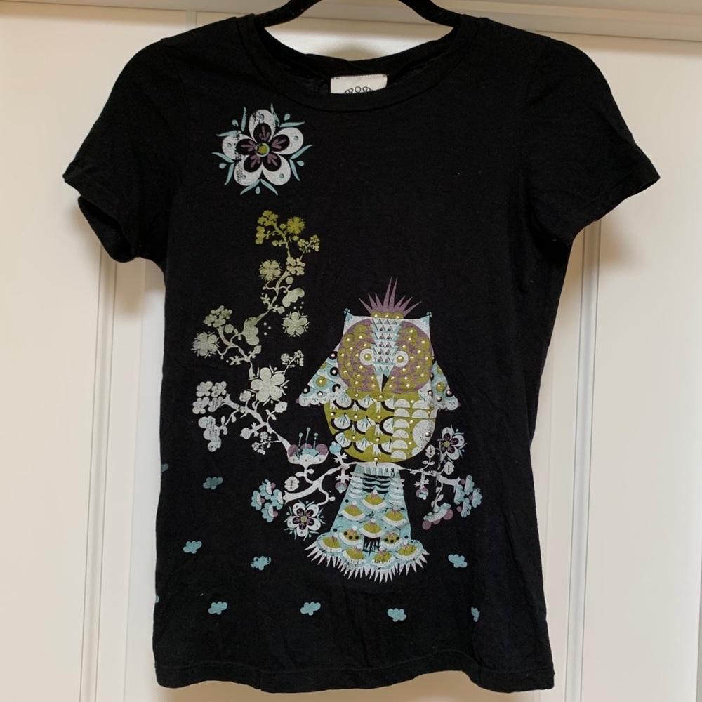 Owl T-Shirt With Metal Studs
